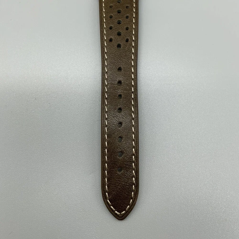 Fossil Arkitekt FS-2782 Mens Watch 30mm Silver Tone Brown Leather New Battery